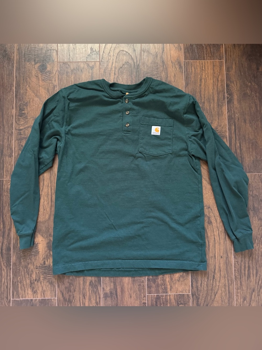 Carhartt Green Medium Workwear Pocket Long-Sleeve Henley Shirt